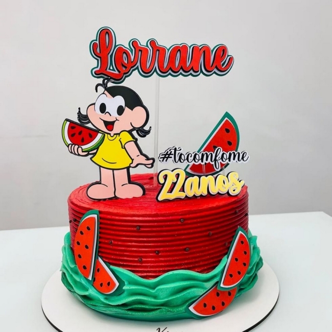13 topo de bolo Magali com melancia @bipersonalizados