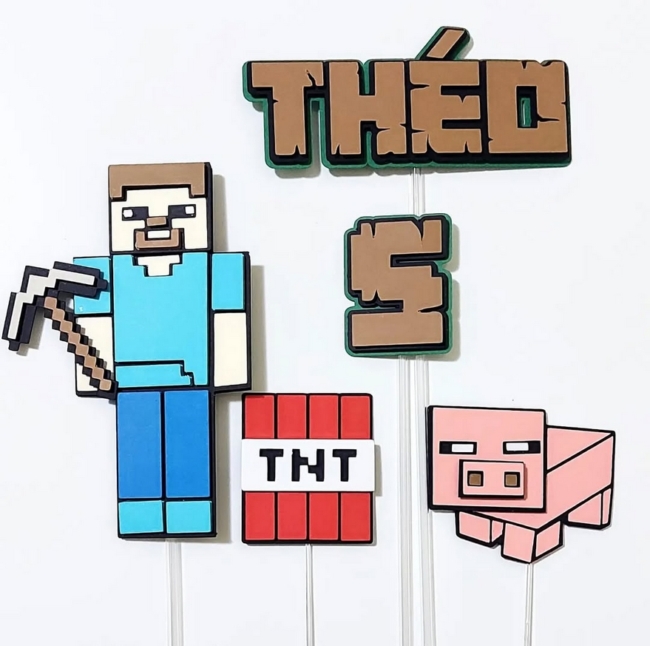 13 topo de bolo Minecraft @fofurasdemel