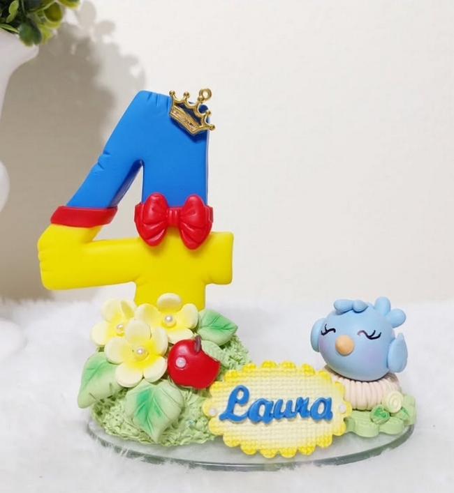 14 topo de bolo Branca de Neve em biscuit @debrinhaeoacucar