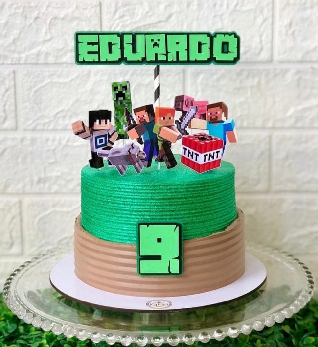 14 topo de bolo Minecraft @mamaecoruja mimos