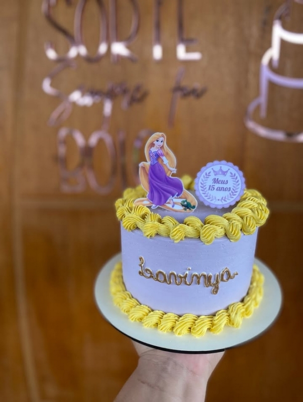 14 topo de bolo Rapunzel 15 anos @doceria wb