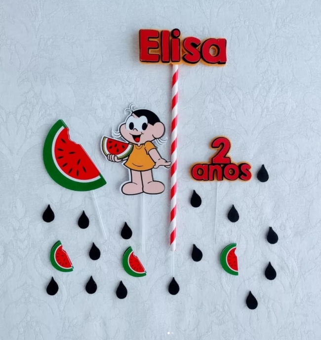 15 topo de bolo Magali com melancia @euamolembrancinhas31