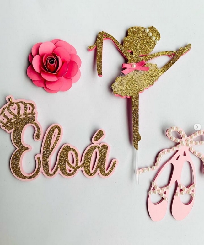 15 topo de bolo bailarina luxo @yasmin topper