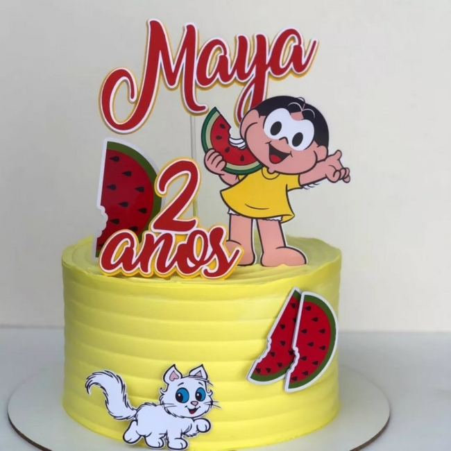 16 topo de bolo Magali com melancia @keziafleury