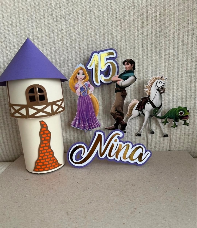 18 topo de bolo Rapunzel 15 anos @fiesta atelie