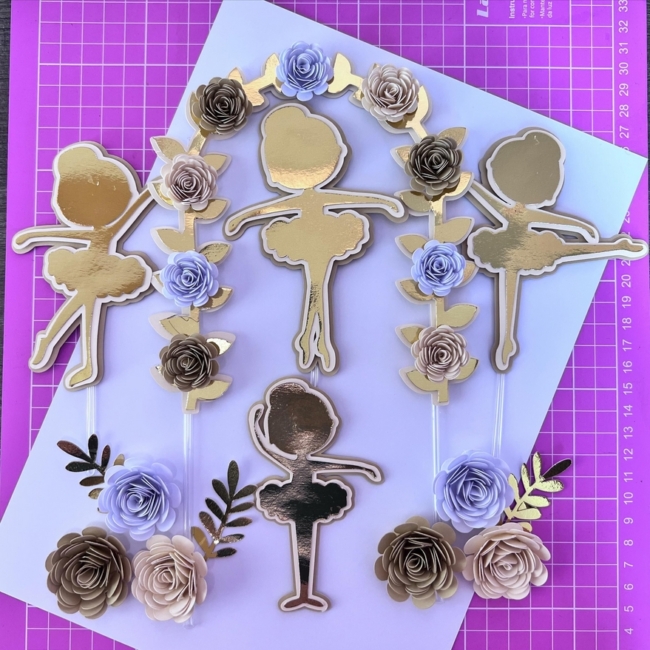 18 topo de bolo bailarina luxo @ateliedadina papelariacriativa