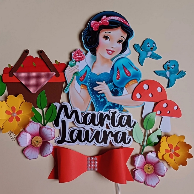 19 topo de bolo Branca de Neve personalizado @docemaria1000