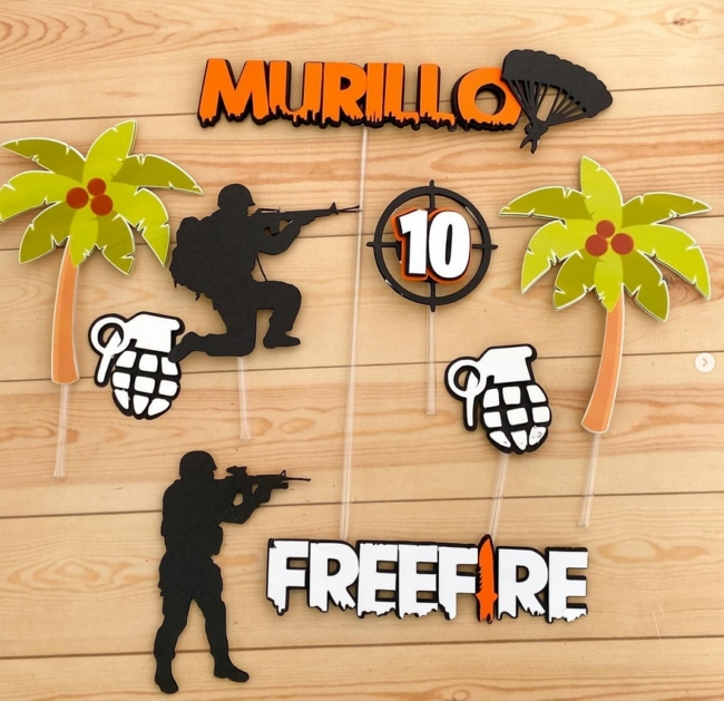 19 topo de bolo Free Fire personalizado @atelienayrart