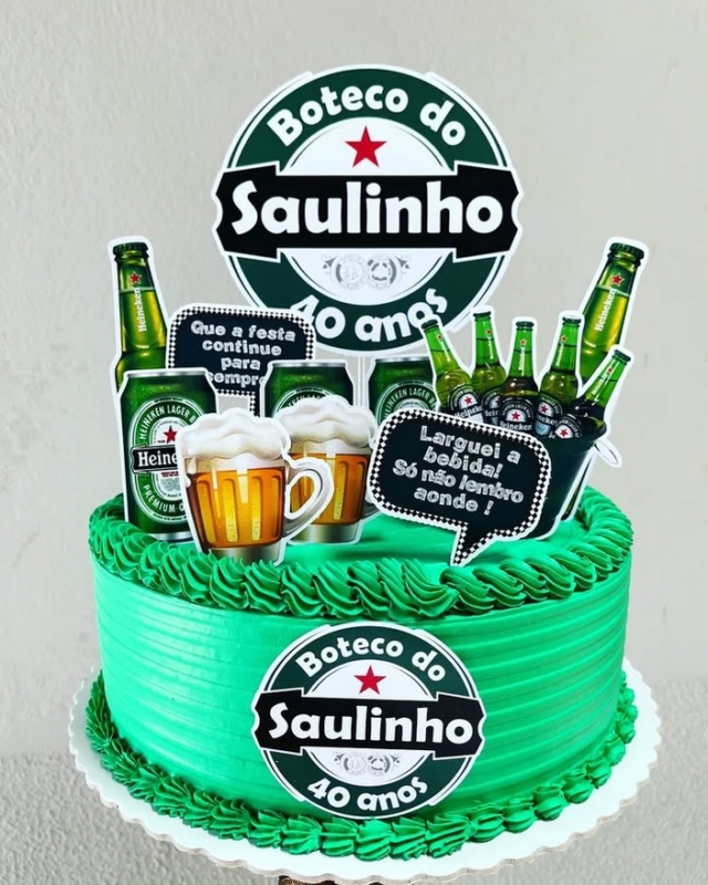 19 topo de bolo Heineken boteco @erika azer