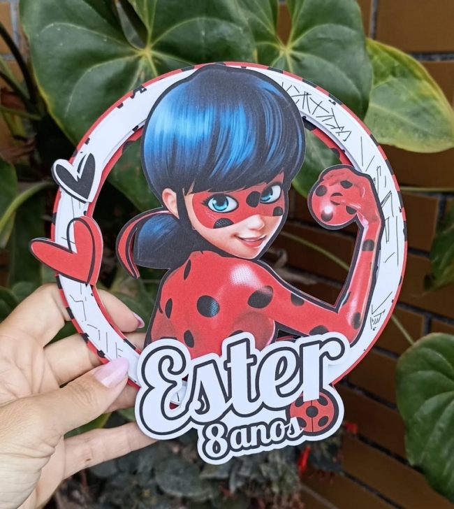 19 topo de bolo Ladybug personalizado @carineassumpcao
