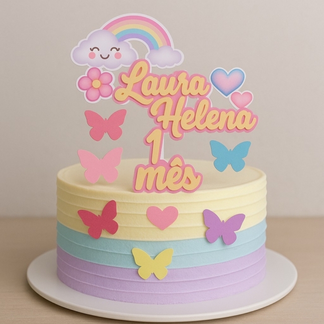 19 topo de bolo chuva de amor mesversário @papel do amor