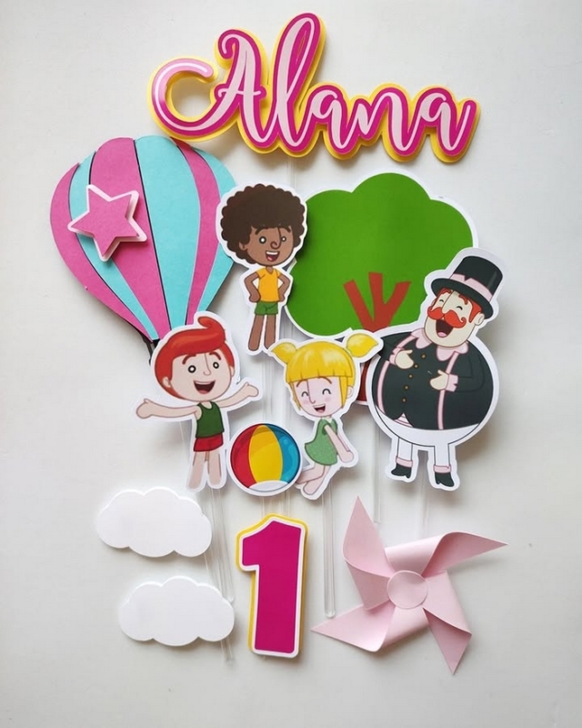 2 topo de bolo Mundo Bita menina @artessarah