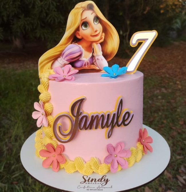 2 topo de bolo Rapunzel simples @criarts mp