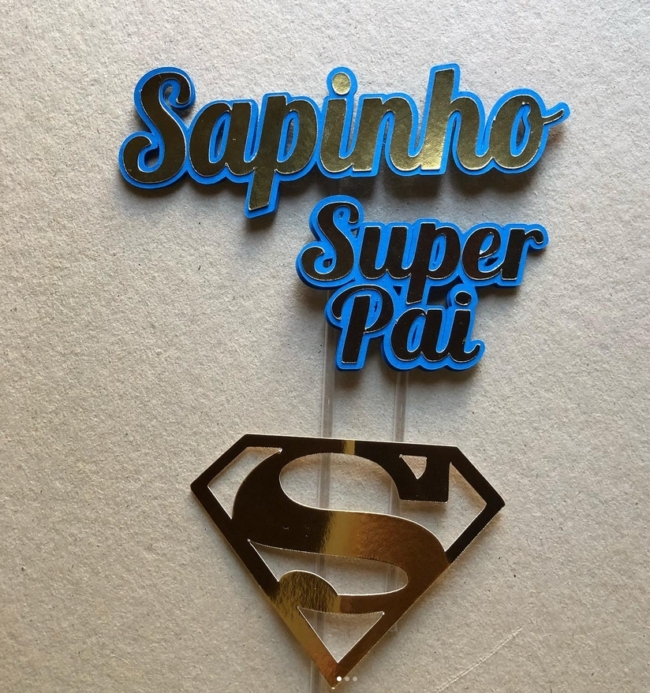 2 topo de bolo Super Pai @vanilze personalizados