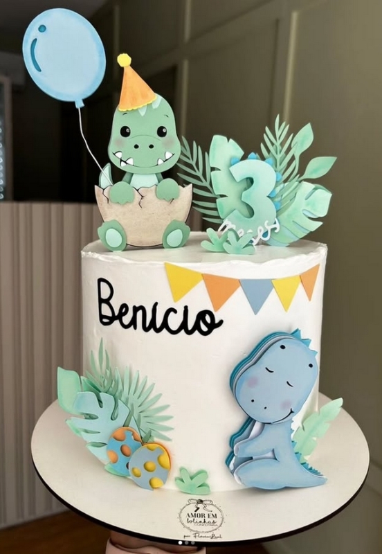 2 topo de bolo dinossauro baby @personalizados ssa