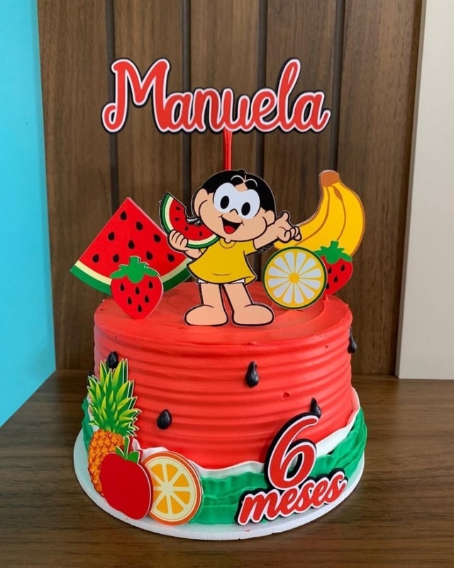 21 topo de bolo Magali com frutas @officinapersonalizados
