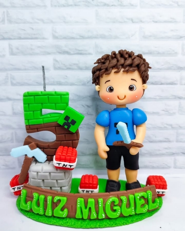 21 topo de bolo Minecraft em biscuit @nailabiscuit the