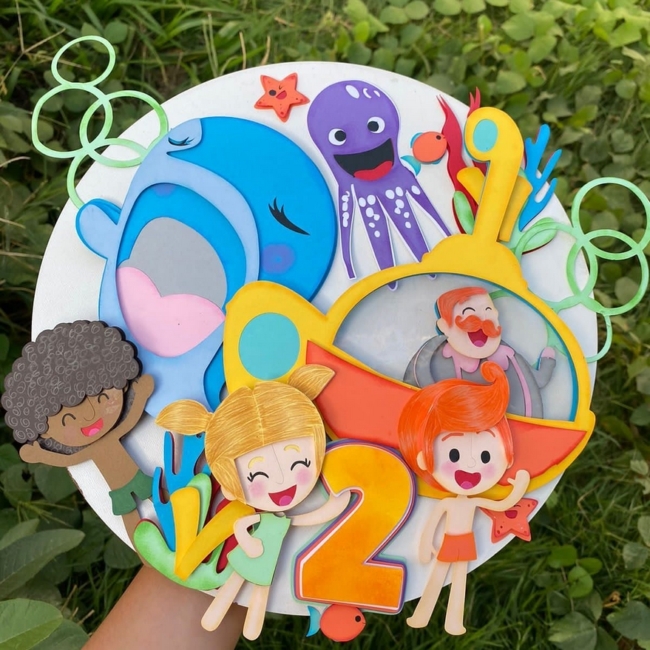 21 topo de bolo Mundo Bita fundo do mar @sonharecriarpersonalizados