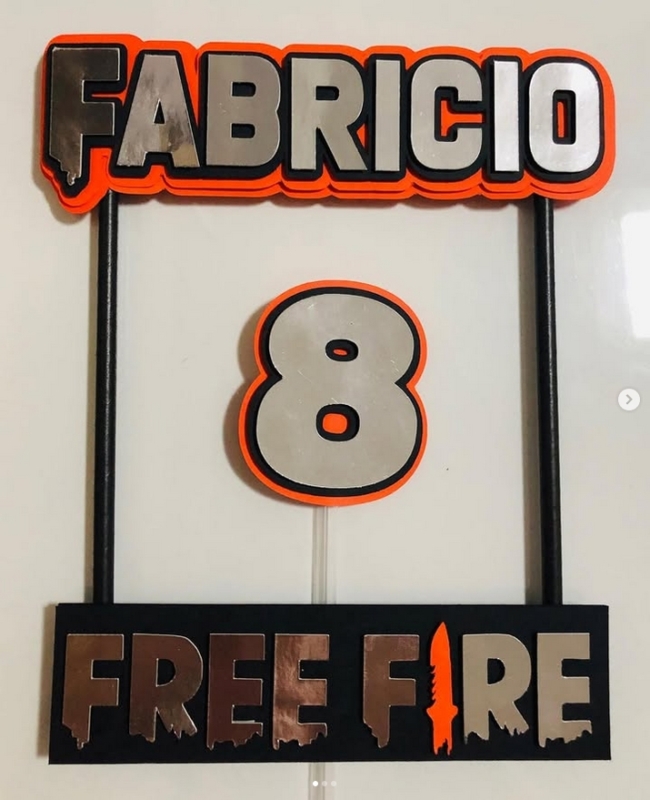 22 topo de bolo Free Fire personalizado @calinnepersonalizados