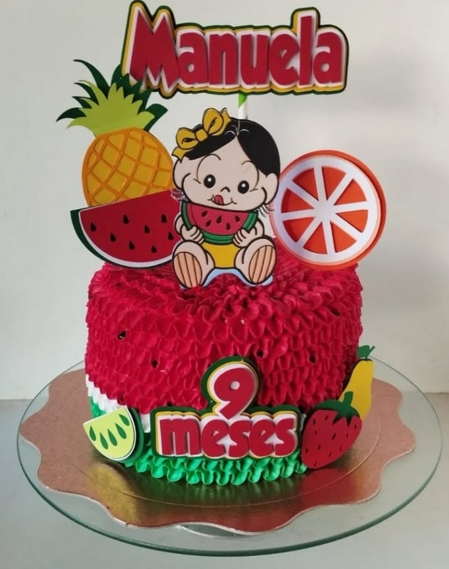 22 topo de bolo Magali com frutas @ingridmarcal boloscaseiros