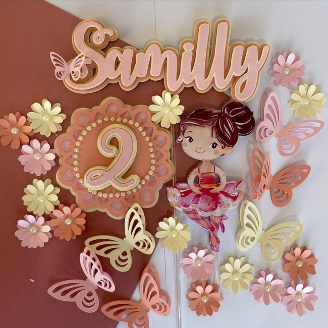 22 topo de bolo bailarina personalizado @ateliedadina papelariacriativa