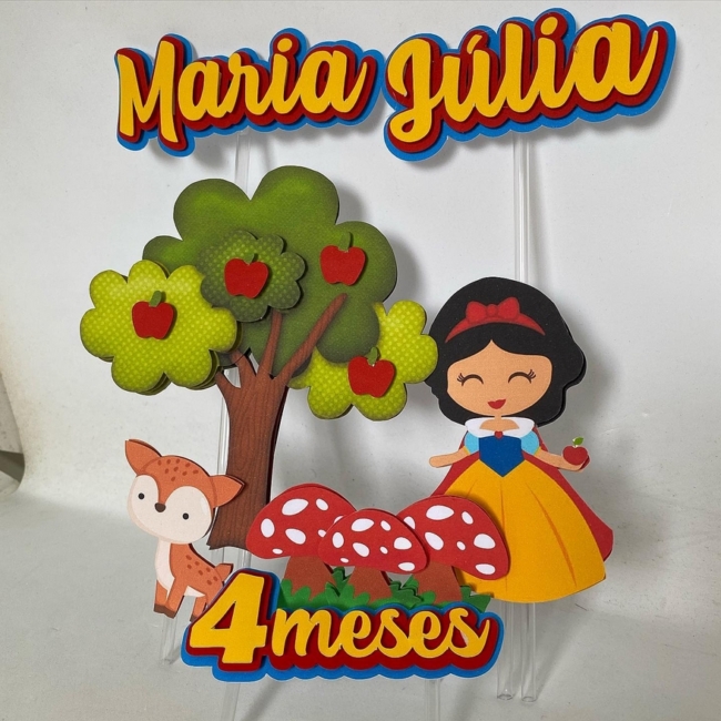 23 topo de bolo Branca de Neve personalizado @papeldepano mcz