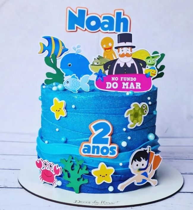 23 topo de bolo Mundo Bita fundo do mar @artemania personalizados