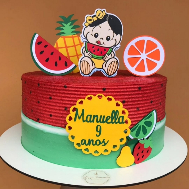 24 topo de bolo Magali com frutas @giuliamarinho1989
