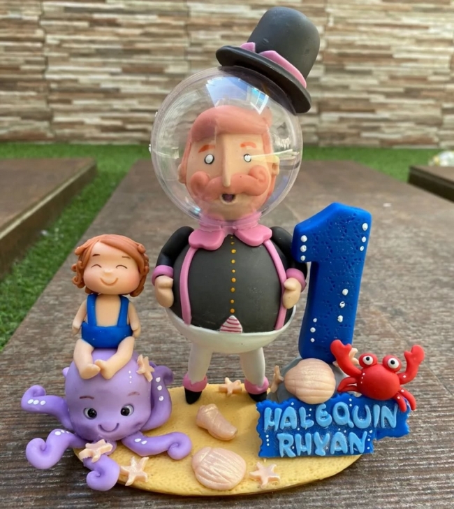 24 topo de bolo Mundo Bita fundo do mar @mateliepersonalizados