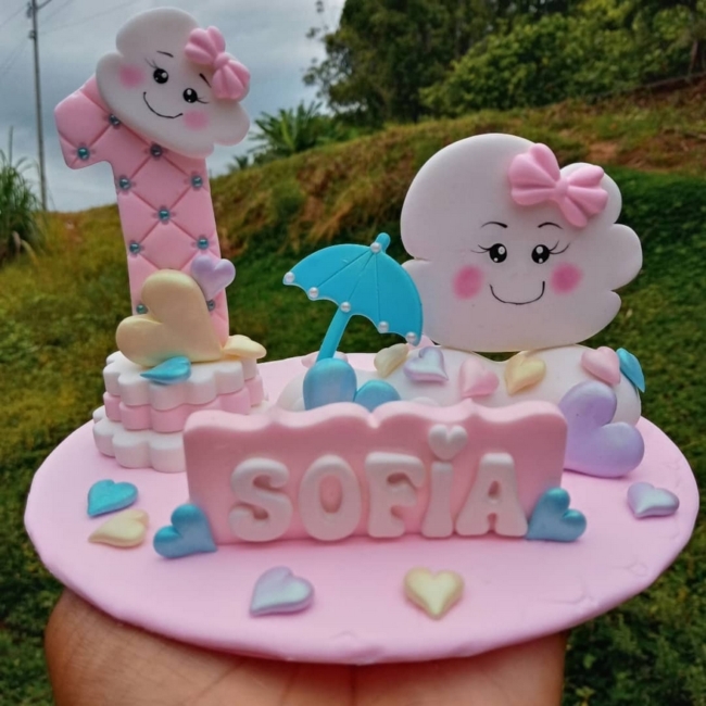 25 topo de bolo chuva de amor em biscuit @nanja biscuit