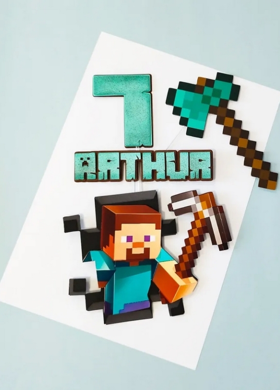 26 topo de bolo Minecraft personalizado @marcelleduartepersonalizados