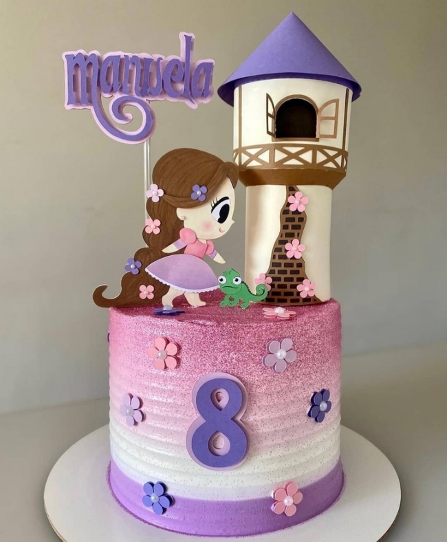 26 topo de bolo Rapunzel personalizado @estudiochartika