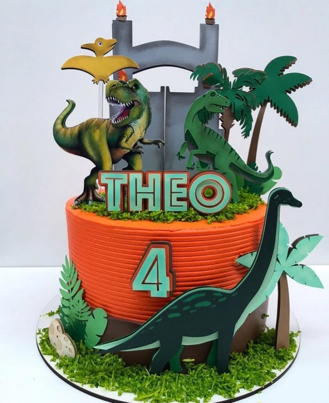 26 topo de bolo dinossauro personalizado @viviateliedesonhos