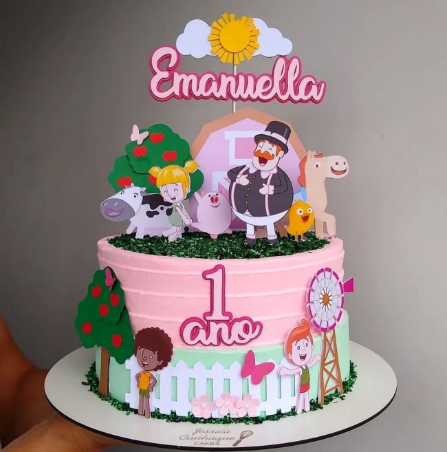 27 topo de bolo Mundo Bita fazendinha @jessicacunhaquecakes