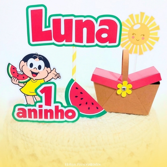 28 topo de bolo Magali 1 ano @elohyn personalizados