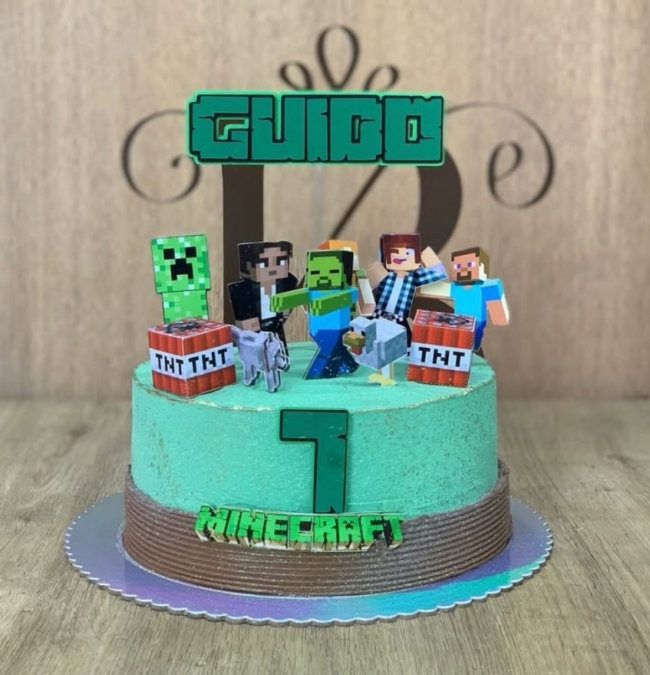 28 topo de bolo Minecraft personalizado @coisalindapersonalizadosgyn