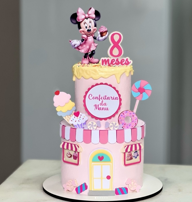 28 topo de bolo Minnie confeiteira @micaconfeitaria