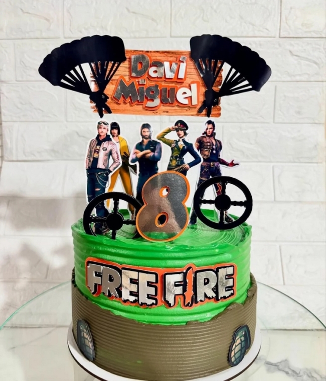 3 topo de bolo Free Fire masculino @am design grafico