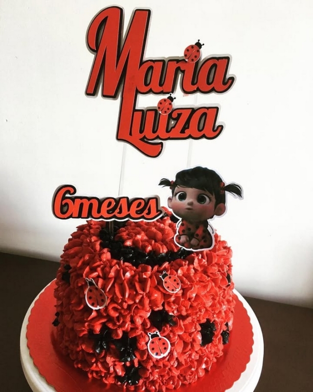 3 topo de bolo Ladybug mesversário @docuras da jana
