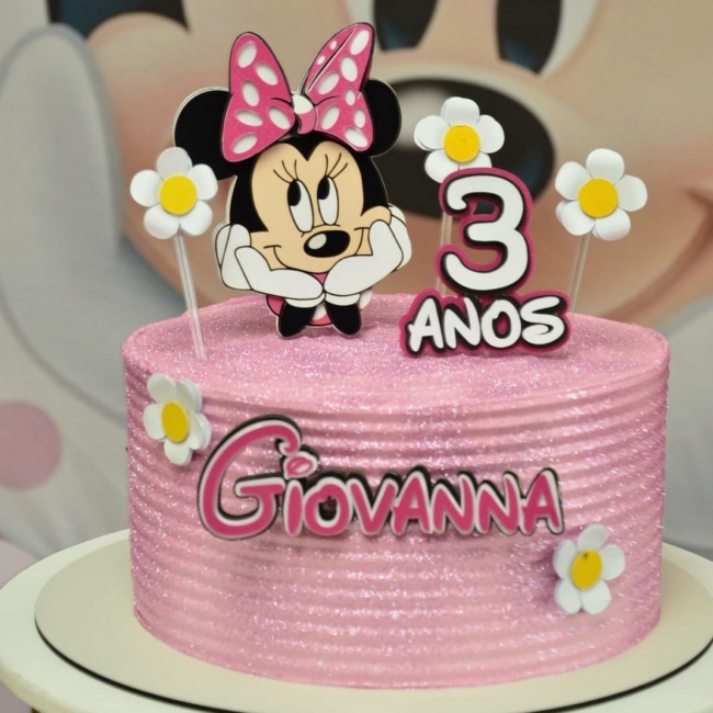 3 topo de bolo Minnie rosa @euamolembrancinhas31