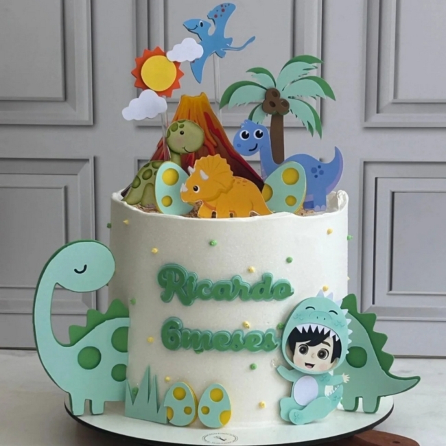 3 topo de bolo dinossauro baby @mimosdaelida