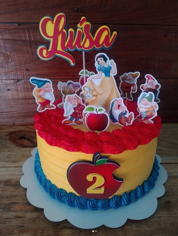 30 topo de bolo Branca de Neve e os Sete Anões @elenreis2020