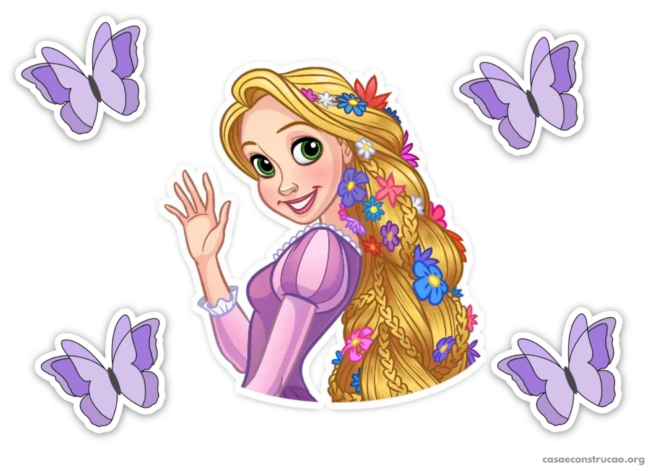 31 topo de bolo Rapunzel grátis para imprimir