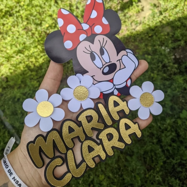 32 topo de bolo Minnie personalizado @balembrancas