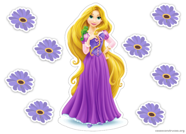 32 topo de bolo Rapunzel grátis para imprimir