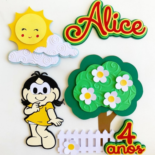 36 topo de bolo Magali personalizado @papelicandoscrap