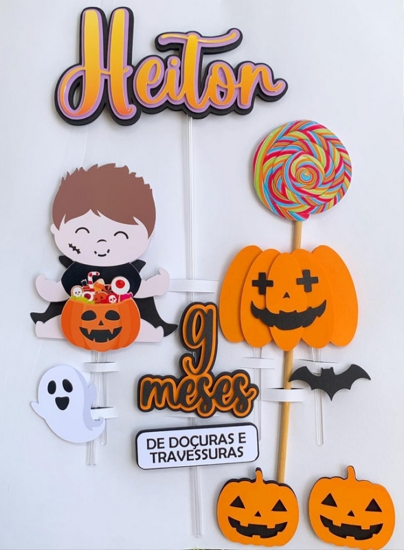 5 topo de bolo Halloween baby @elibellapersonalizados