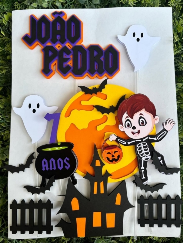 6 topo de bolo Halloween @elibellapersonalizados