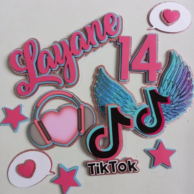 6 topo de bolo TikTok feminino @xuxustorelondrina