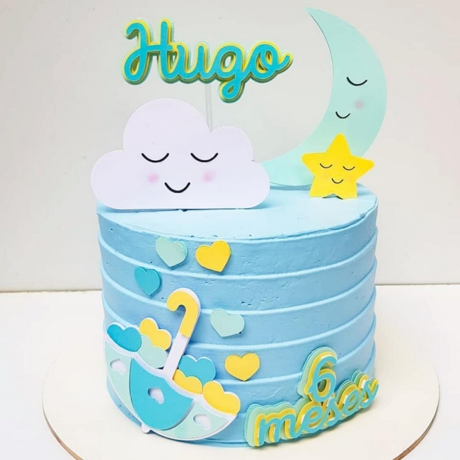 6 topo de bolo chuva de amor menino @estudiochartika